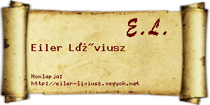 Eiler Líviusz névjegykártya